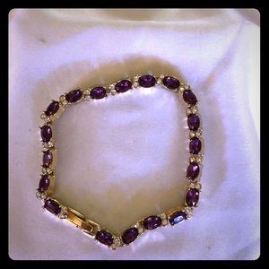 Birthstone-color tennis bracelet February